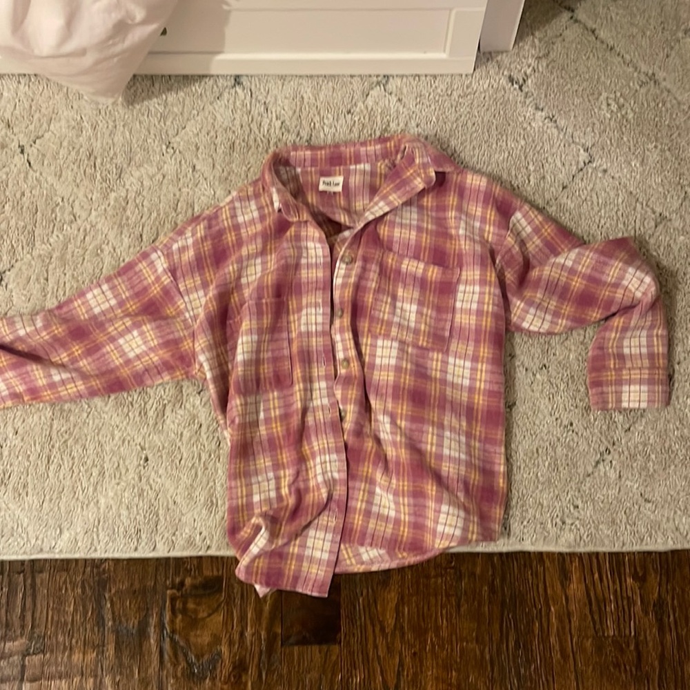 Peach Love pink plaid Flannel